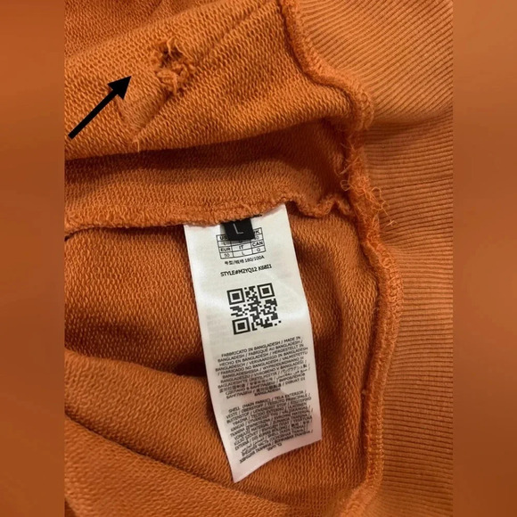 Guess Men's Saffron Peach Zadook Long‎ Sleeve Hoodie Size Large - Picture 7 of 9